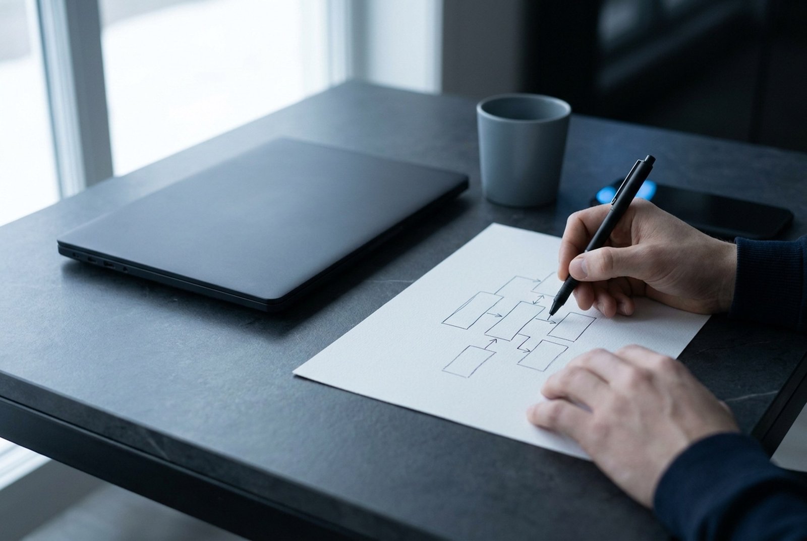 Sketching a system architecture diagram by hand