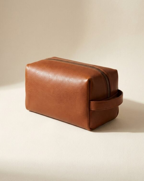 Basin Leather Dopp Kit — Cognac
