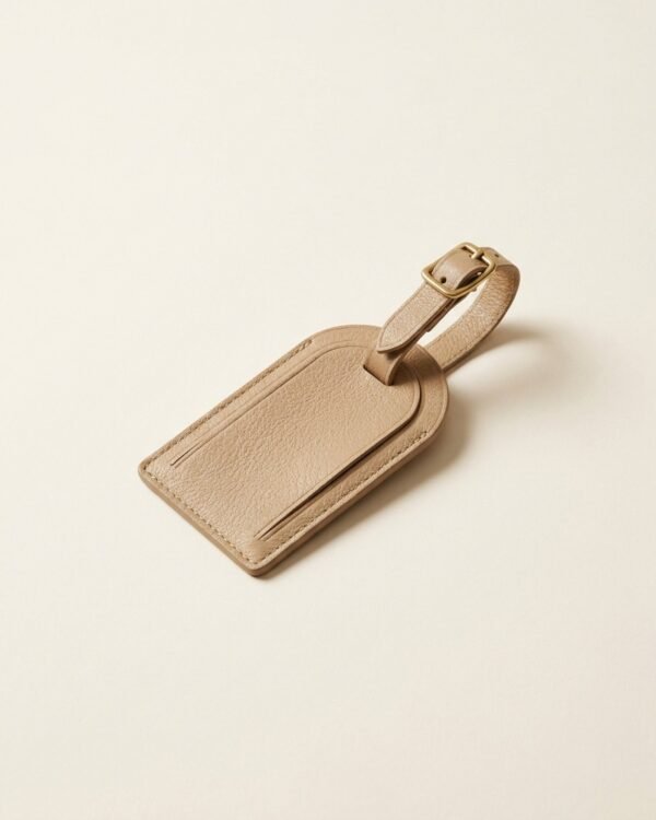 Platform Leather Luggage Tag — Sand